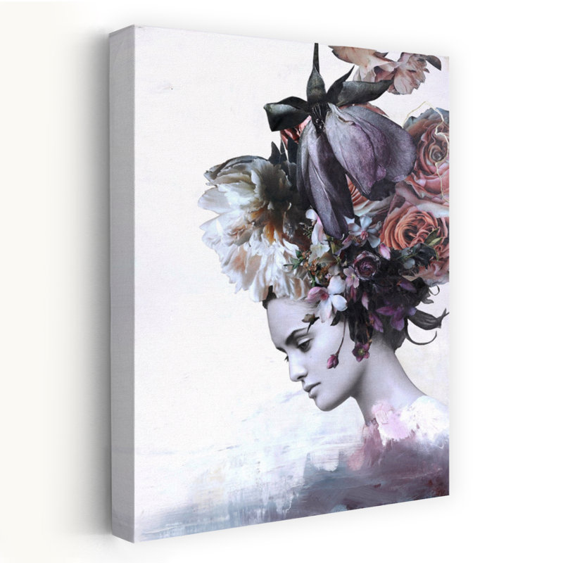 Haute couture 7 art urbain contemporain à fleurs, H 60 po x l 40 po