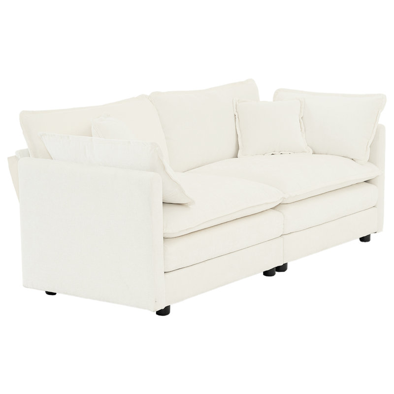 2 chenilles blanches confortables et relaxantes pour le salon
