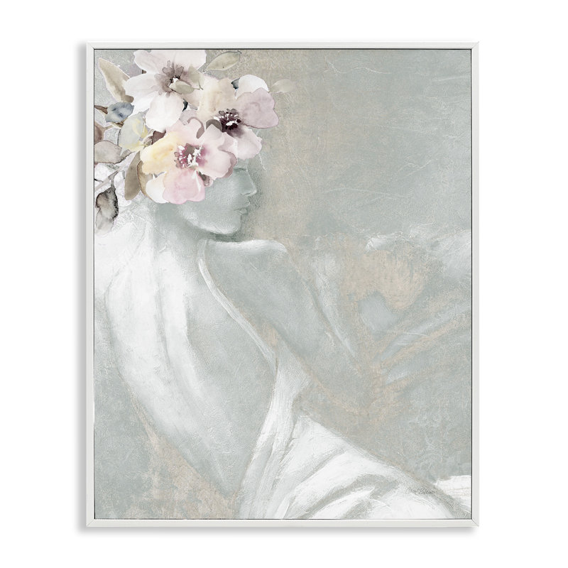 «Chic Floral Woman», estampe numérique de Carol Robinson, Giclée encadrée blanc bord de mer, H 14 po x l 11 po