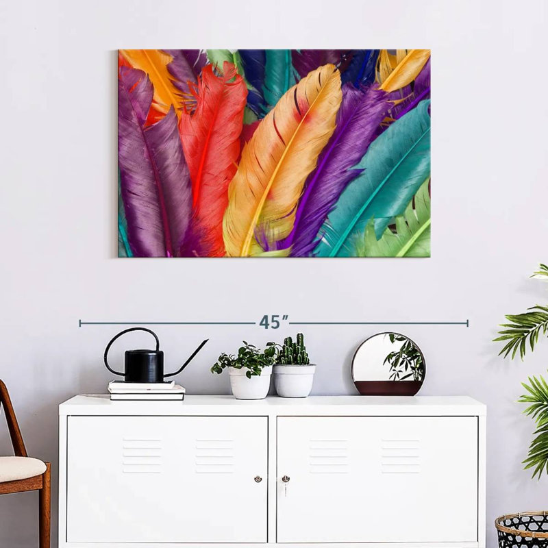 Kerner Vibrant Feathers, 24" H x 36" W