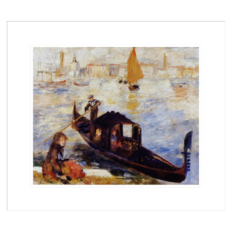 «Gondola on the Grand Canal in Venice» par Pierre-Auguste Renoir, impression giclée encadrée, H 17,75 po x l 20,25 po