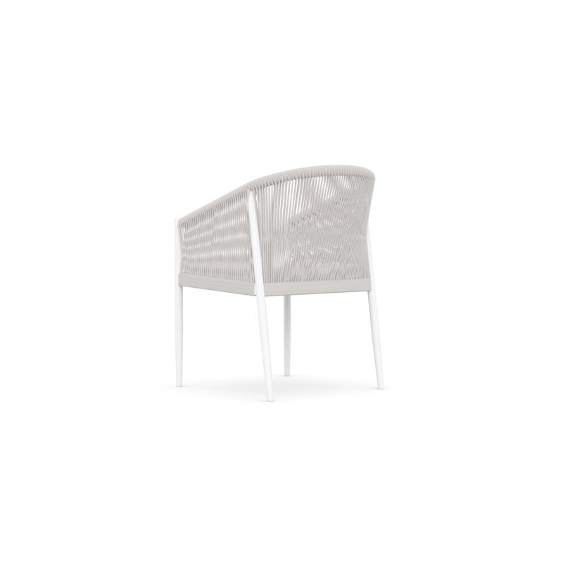 Catalina Armchair with Cushion, Matte White Frame/Sand Cushion