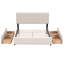 Lit superposé avec lit inférieur démontable et bureau, structure de lits superposés en bois massif avec tablettes intégrées et garde-robe, peut être converti en lit mezzanine, naturel-1050883229-1050883228