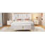 Ensemble de chambre à coucher 2 pièces, lit plateforme tapissier grand avec système de rangement hydraulique, repose-pieds avec pieds en métal, beige-2098524903