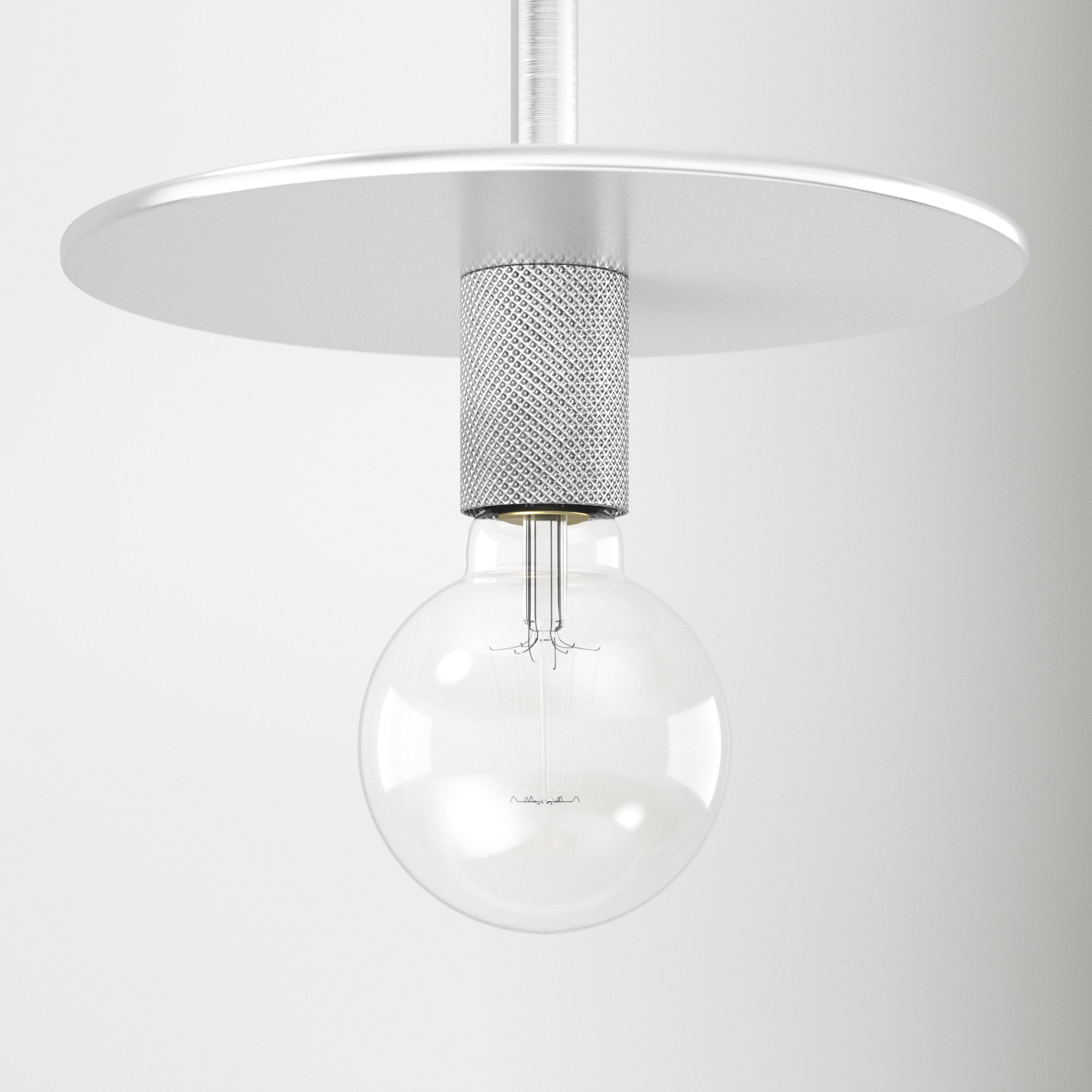 Sawvel Single Light Steel Dimmable Pendant, Polished Nickel