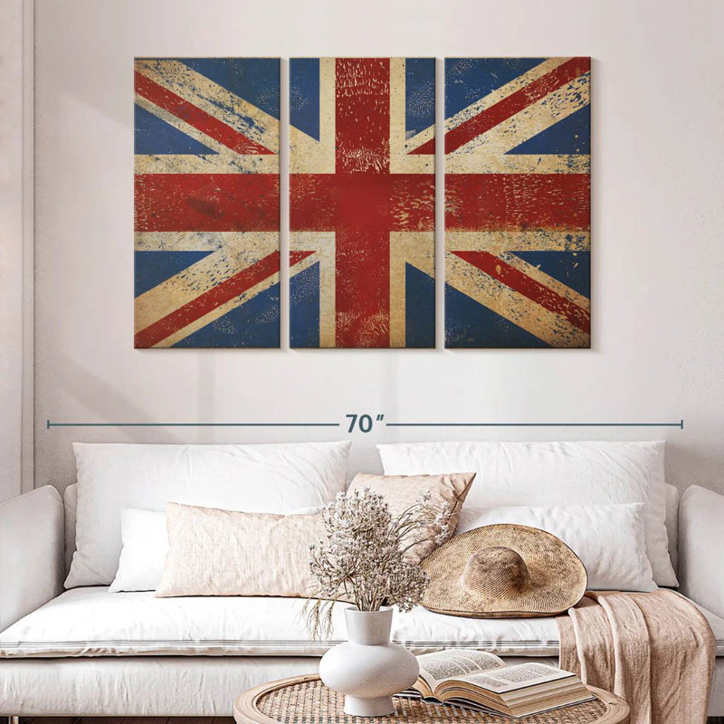Borges Grunge Union Jack, 32" H x 50" W