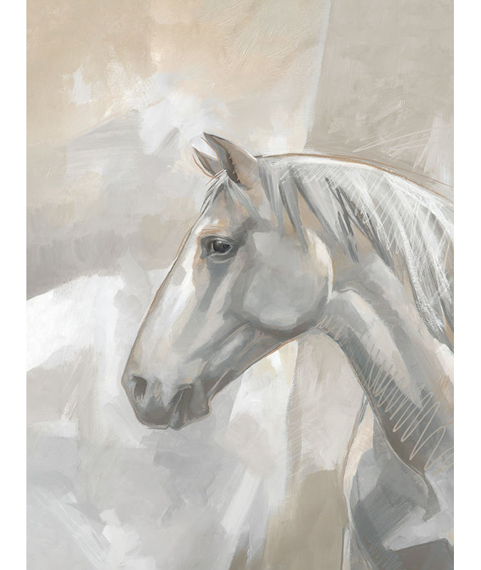 «Horse in Stable» par Richard Ryder - Art mural encadré, Image au gel brossé