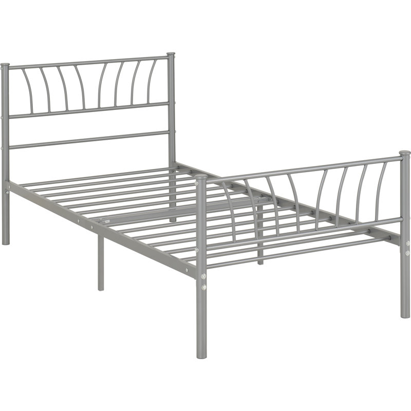 Sanyra Open-Frame Bed, Single (3'), Silver
