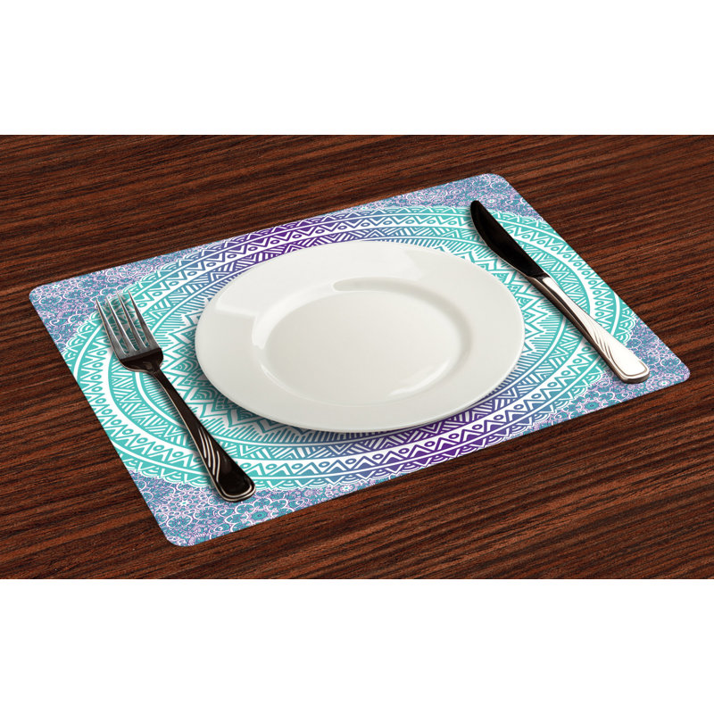 Carthage Hippie Mandala Placemat, Blue/Purple