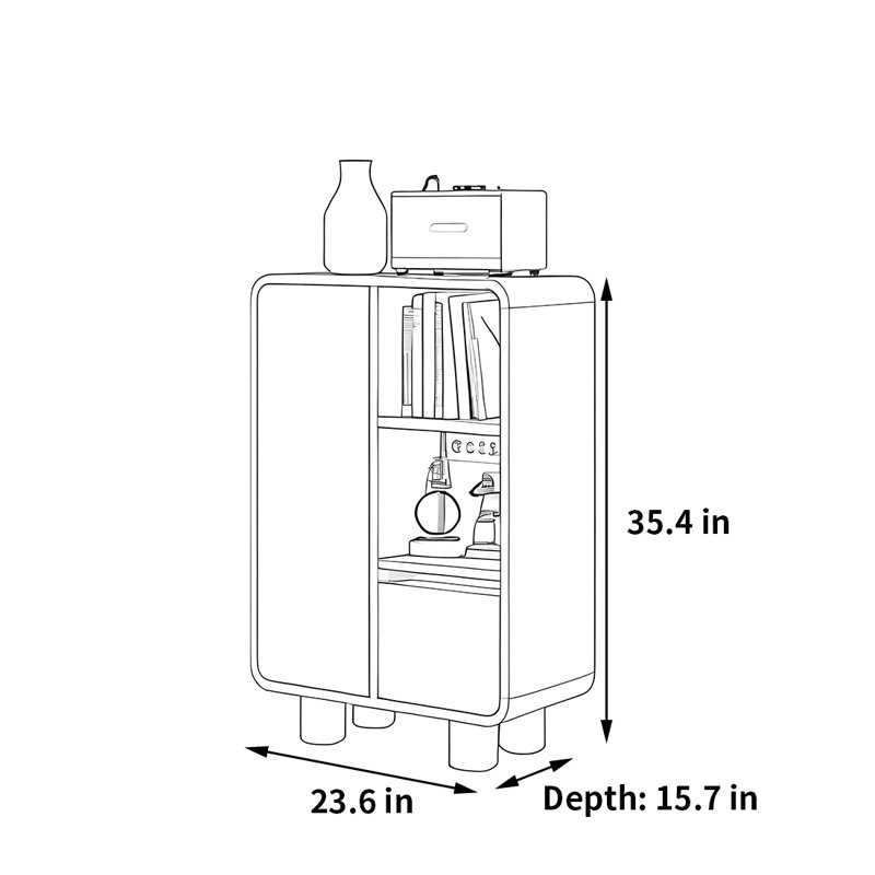 Peavler, (2 tablettes) H 35,4 po x l 23,6 po x P 15,7 po