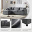 Canapé modulaire en chenille avec siège profond et large, ensemble de canapé en forme de L avec coussins doubles, canapé à 4 places avec repose-pieds mobile, mobilier d'intérieur surdimensionné-1501859096