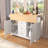 55.7" Large Kitchen Island with 2 Drop Leaf,Rolling Kitchen Cart-551149053