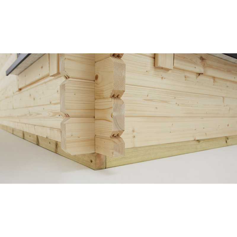 Powersheds Apex 10 x 18ft Chalet Log Cabin, Doors Central - 44mm