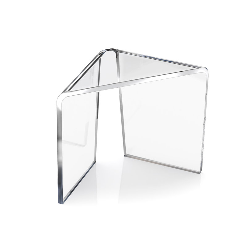 Banc de douche en coin 23 po en acrylique transparent