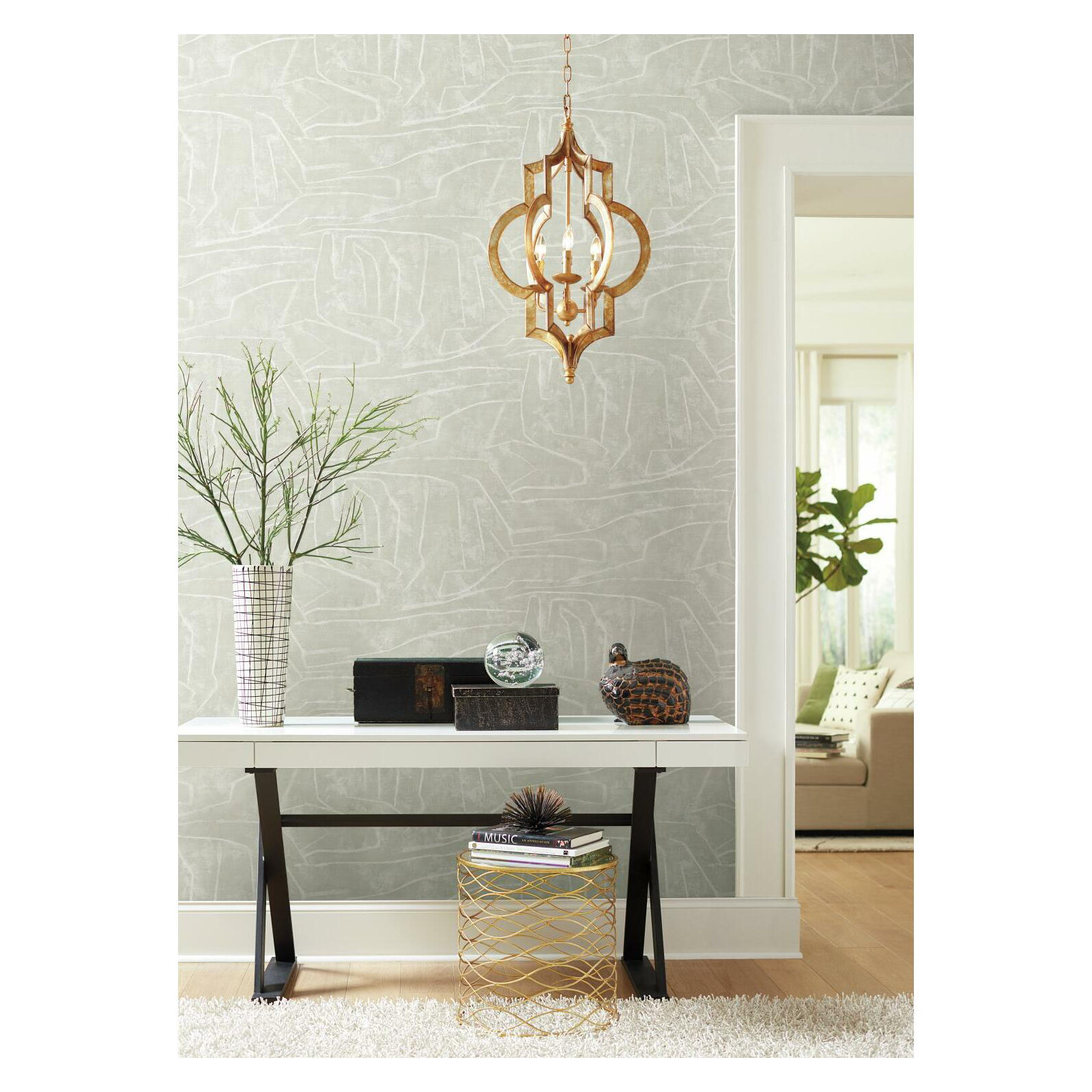 Vena Modern Peel & Stick Abstract Wallpaper, Beige