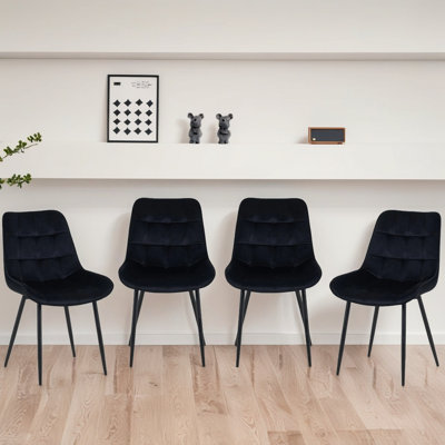47cm H Velvet Upholstered Metal Side Chair