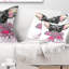 Mignon chiot mignon avec un châle rose - Coussin décoratif imprimé animal