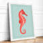 Coral Seahorse Coastal - Framed Print-347228305-347228311