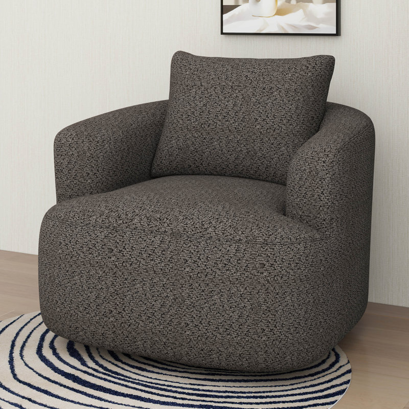 Fauteuil pivotant rembourré à accoudoirs rembourrés Modern, Gris