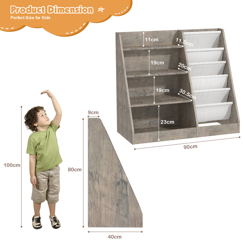 Bathelda Standard Bookcase, Storage Book Rack, Organizer Cabinet, Book Display, (4 Shelves) 80cm H x 90cm W x 40cm D
