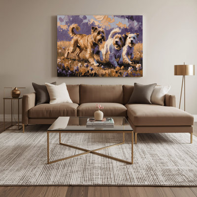 «Dogs Tibetan Terrier», art mural sur toile noire