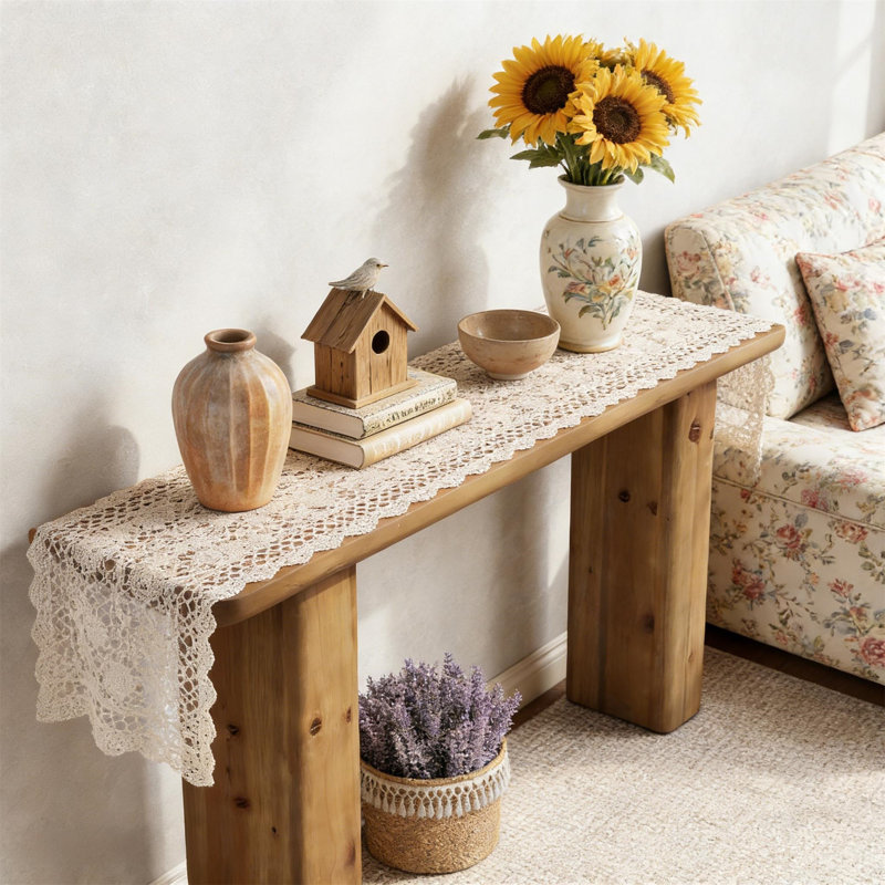 Rustic 63-inch Solid Wood End Table