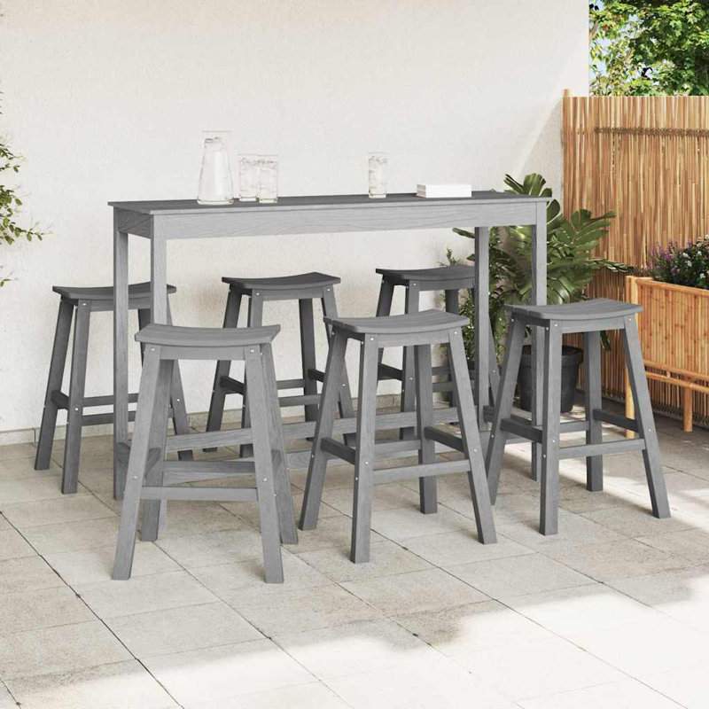 Vidaxl Garden Bar Set 6 Pcs HDPE, Light Grey