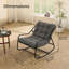 Chaise berçante d'extérieur avec coussin épais en velours côtelé, structure en acier thermolaqué pour patio, salon, chambre à coucher-1677977238