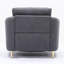 Fauteuil d'appoint gris à dossier lâche