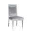 Ensemble de 2 chaises d'appoint rembourrées en tissu avec incrustations de strass, finition argent classique, idéale pour les salles à manger