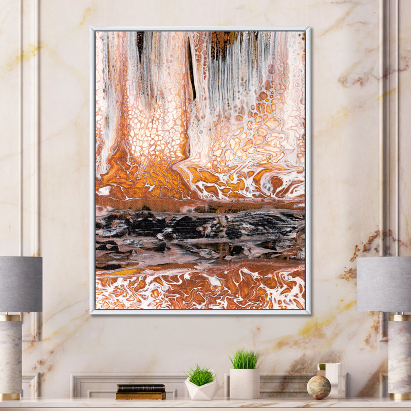 «Organic Shapes in Brown and Black Marble Art II», reproduction d'art moderne sur toile, H 20 po x l 12 po x P 1 po