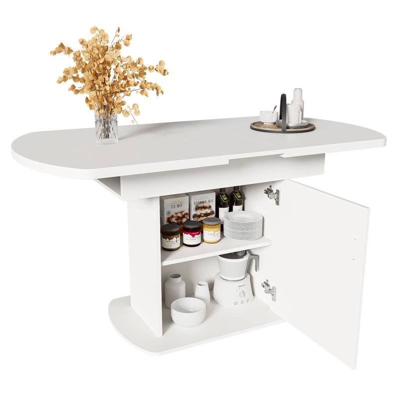130 cm Extendable Dining Table, White