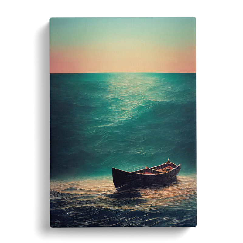 Boat Beneath the Sea - Wall Art, Wrapped Canvas, 50cm H x 35cm W x 3cm D, No Matte