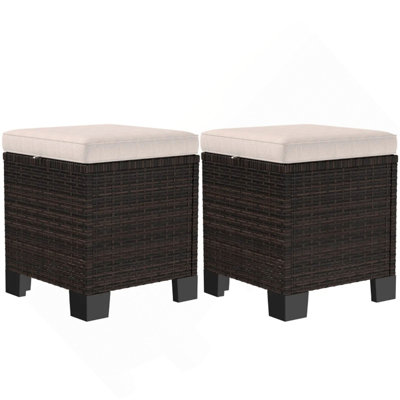 Ensemble de 2 cubes de repose-pieds d'extérieur