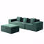 Canapé-lit, canapé modulaire convertible en velours côtelé de base avec repose-pieds et coussins décoratifs, canapé modulaire en forme de L, canapé-lit désossé