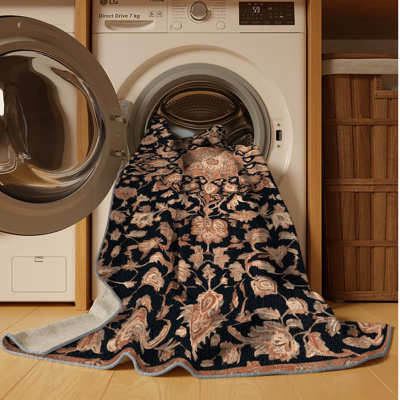 Tapis persan gris lavable à la machine