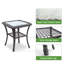 Ensemble de trois chaises berçantes doubles d'extérieur, bleu marine-123126408