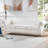 84"Polyester Rolled Arm Chesterfield 3 Seater Sofa