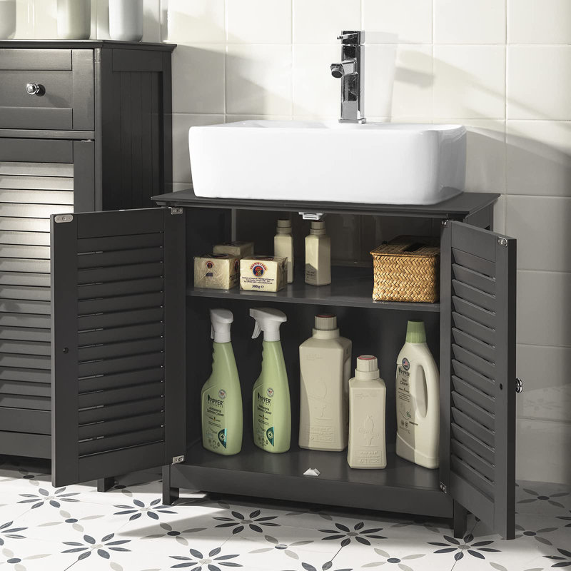 Lyonsdale Freestanding Under Sink Cabinet, Dark Grey