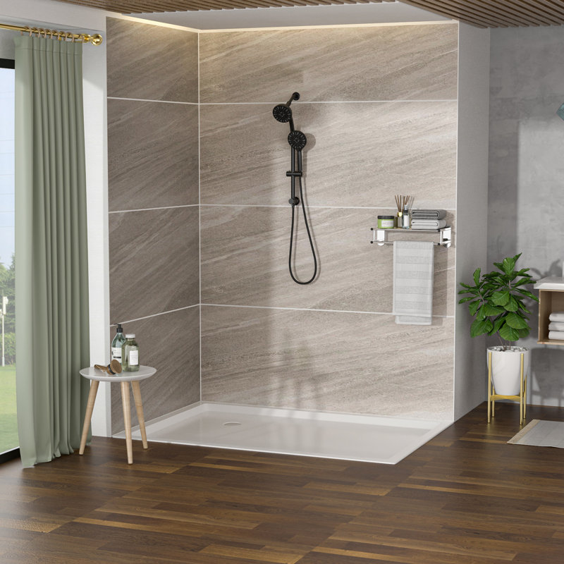 Multi-functional Shower: 4.7" Rain Showerhead, 7 Handheld Shower, Adjustable Slide & Arm Showerhead Hand Shower , Finish, Bar Holder