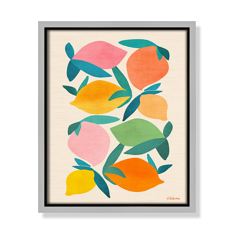 Imprimé «Wild Mango» par Gallagher, Toile avec cadre, Flottant argent, L 9,5 po x H 11,5 po