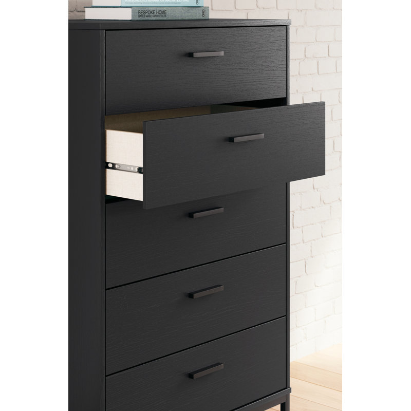 Bosnjak 29.88'' W 5 - Drawer Dresser, Black