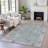 Machine Washable Indoor/Outdoor Xhevrie Mint Rug-111940029