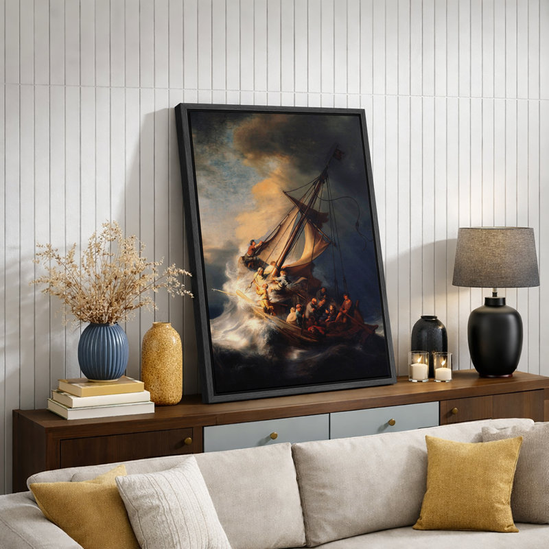 «Dramatic Ship in Tempest Sea», art maritime classique, impression sur toile encadrée, H 36 po x l 24 po x P 1,5 po