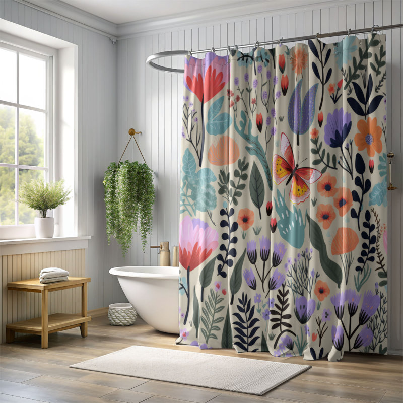 Rideau de douche Blossom Wonderland, H 74 po x l 71 po