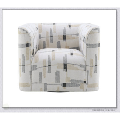 Darya Beige Pattern Fabric Swivel Chair, Combining Comfort, Style, And Versatility For Any Room