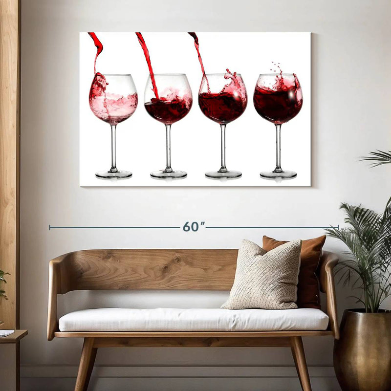 Yarlin Glasses Of Red Wine, 32" H x 48" W