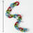 60" Christmas Blue Green Red Link Garland, Multicolor