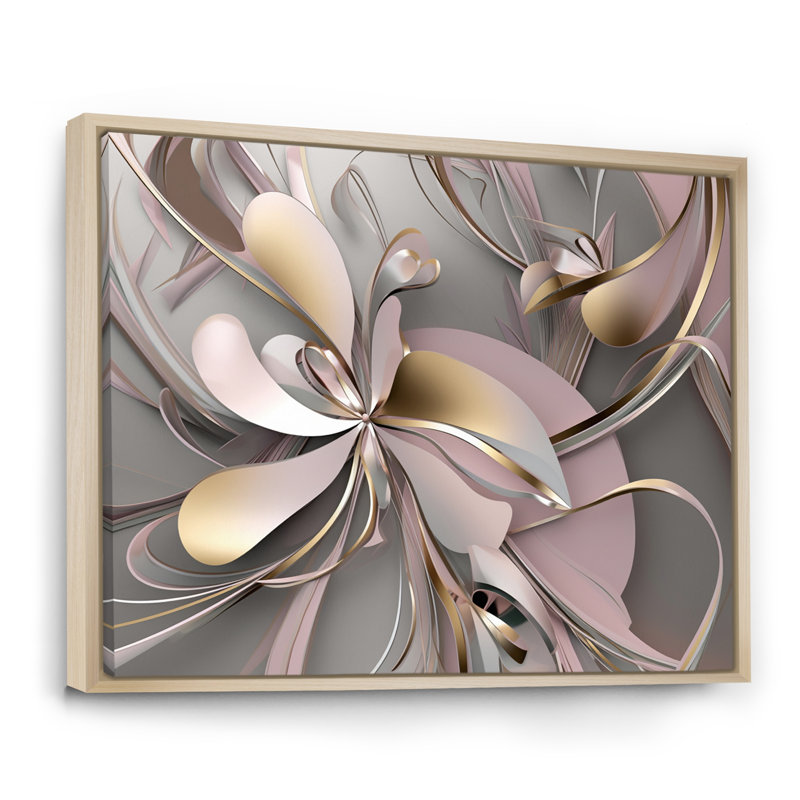 Art encadré liquide et effervescence rose I - 0, H 12 po x l 20 po x P 1 po, Cadre naturel flottant
