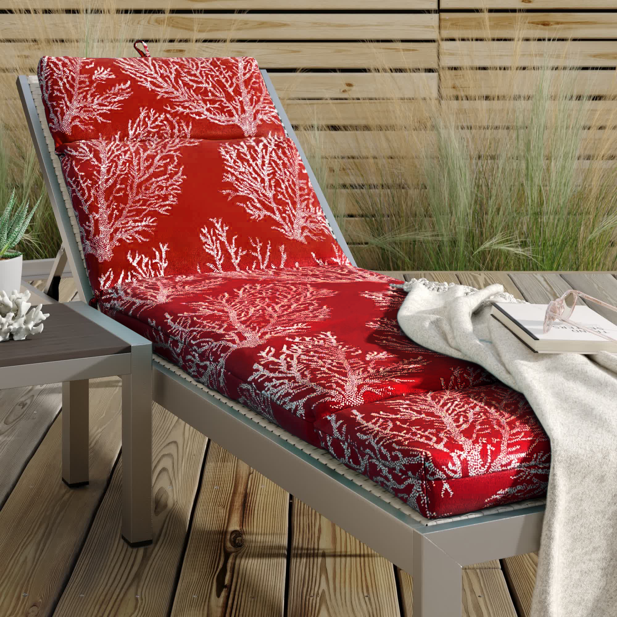 Beachcrest Home Rametta Outdoor 3.5 Chaise Lounge Cushion